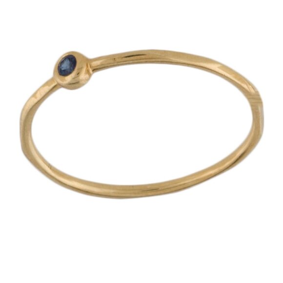 IPPOLITA 18K YELLOW GOLD 750 SAPPHIRE SQUIGGLE MINI STACKING RING - Picture 4 of 9